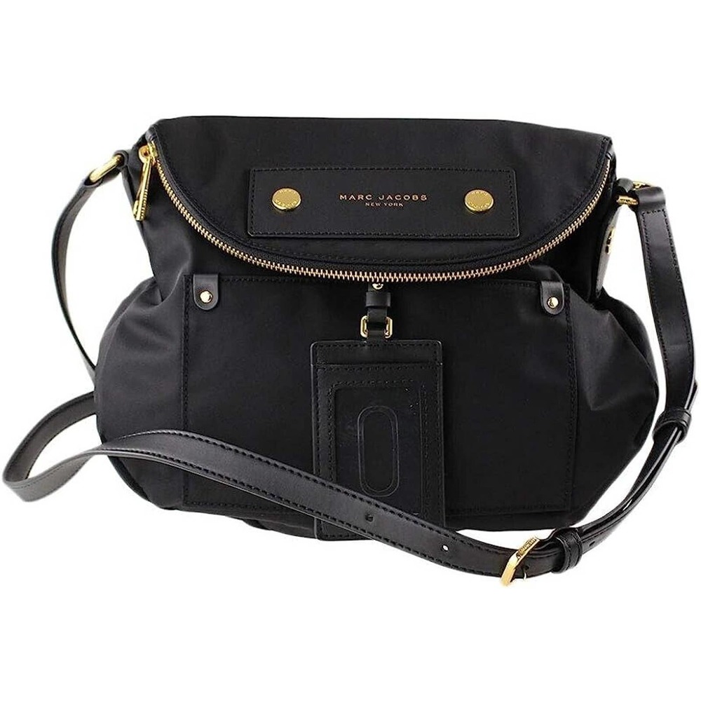 NWT Marc Jacobs Preppy Natasha Nylon Crossbody Bag Large BLACK AUTHENTIC